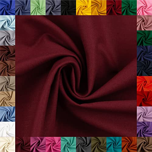 Swafing Baumwollstoff Heide Uni (bordeaux) - 100% Baumwolle, OEKO-TEX Standard, Robust, 150cm breit, 1m, 160g/m², 36 Farben