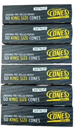 Cones 20409 The Original 6 x 50 King Size Hüllen White konisch-300 x prerolled Papers, Papier