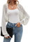 Famulily Elegant Hollow Out Cardigans for Women Ladies Summer Long Sleeve Sun-Proof Comfy Shrug Shawl Bolero Cardigans White XL