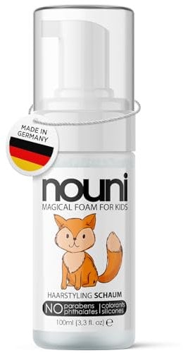 Haarstyling Schaum für Kinder | neutraler Duft | ohne Parabene, Silikone, Sulfate oder Farbstoffe | vegan | Für Mädchen & Jungen | nouni kids | 100ml
