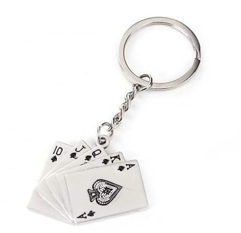 Dreambase Spielkarten Schlüsselanhänger, Schlüsselring, 90mm x 30mm