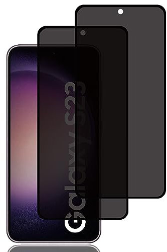Verre Trempé Anti-Espion pour Samsung Galaxy S23 [2 Pièces], Protection D'écran Anti-Espion, Compatible ID d'Empreinte Digitale, 9H Dureté, Anti-Rayures, Film en Verre Trempé pour Galaxy S23 5G