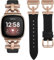 Wearlizer Lederarmband Kompatibel mit Fitbit Sense Armbänder/Versa 3/Versa 4/Sense 2 Armbänder Damen, Dressy Lederband mit D-Shape Metallschnalle für Versa 3/Sense Smartwatch