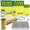 MANN-FILTER Inspektionspaket Filterset 1x Ölfilter, 1x Luftfilter, 1x Innenraumfilter, Kompatibel mit AUDI A4 B6 (8E2), A4 B6 Avant (8E5), A4 B6 Cabriolet (8H7), A4 B7 (8EC), A4 B7 Avant (8ED)
