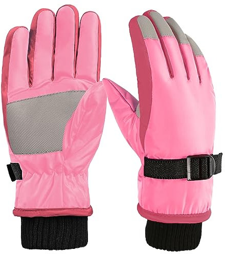 Comius Sharp Ski Gloves for Children/Men/Women, Waterproof Fleece Kids Sports Windproof 5-12 Years Non-Slip Running Gloves for Clicking, Snowboarding, Skiing, Cycling