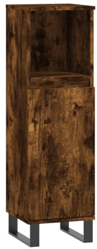 vidaXL Badschrank Räuchereiche 30x30x100 cm Holzwerkstoff