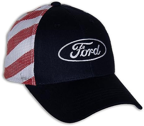 Checkered Flag Sports Ford Baseballkappe für Herren – Logo Autorennmütze, rot / weiß / blau, Einheitsgr��e