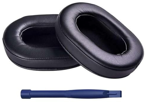 HATOFES Soft Protein Leather Replacement Ear Pads for ATH M50x /M50 /M50xBT /M50RD, Ear Pads Cushions Replacement for Audio Technica M40X /M30x /M20x /MSR7 Monitor (1 Pair of Black Earpads)