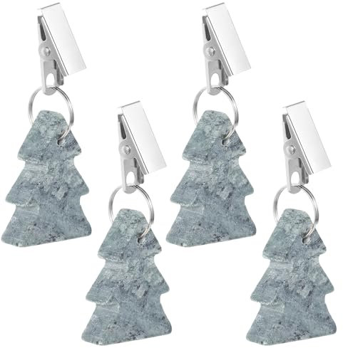 Housoutil Tischdeckenbeschwerer, 4 Stück Weihnachtsbaum Tischdeckenbeschwerer, Harz Tischtuch Gewichte Clips Set, Tischdeckenbeschwerer Für Draußen