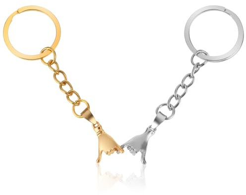 Amabro 2 Stück Schlüsselanhänger für Paare, Hand In Hand Schlüsselanhänger Lustig Schlüsselanhänger Personalisiert für Freund Ihn Freundin Ihren Geburtstag