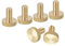 sourcing map M6x12mm Knurled Thumb Screws, 6pcs Flat Knurled Head Fully Threaded Brass Thumb Screws Bolts Grip Knobs Fasteners