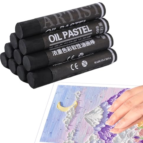 Runde schwarze Ölpastellkreiden, weiche Ölkreiden für Erwachsene, glatte Malkreide, intensive helle Farben, Kreide, Pastellkreide, Künstler, Anfänger, ungiftiges Kunstzubehör zum Zeichnen, Mischen