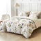 Lekesky King Size Duvet Cover Set - Floral Bedding, Soft Microfiber, Matching 2 Pillowcases, 230x220 cm, White/Floral