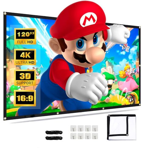 Leinwände für Beamer 120 Zoll - Hohe Qualität für Brillante Bilder Leinwand Beamer für drinnen & draußen Projektionsleinwand für Beamer & Projektoren