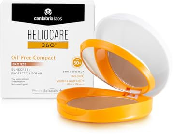 Heliocare 360º Color Compact Oil-Free Bronze LSF 50, fortschrittlicher Lichtschutz mit Farbe, Antioxidans, kompaktes Format, mattes Finish, für Mischhaut oder fettige Haut, 10 g