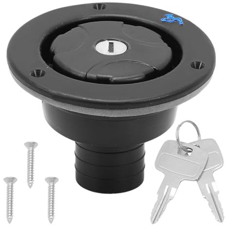 Konuooer Tapa del depósito de agua con conector de manguera de 80 mm de profundidad con 2 llaves tapa tanque de agua para RV Camper Caravana Caravana remolque para placa de puerta grosor 30-40 mm