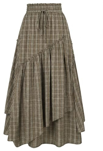 Scarlet Darkness Jupe longue pour femme, costume style Renaissance, pirate avec poches, grande taille