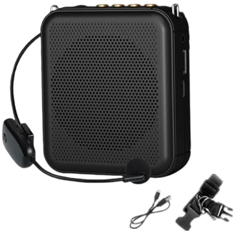 bangminda Amplificador de Voz con Microfono Amplificador Portátil Recargable 10W USB U Disk/TF Mini Amplificador de Voz para Guías Maestros Profesores Artistas Promotores de Ventas (Negro)