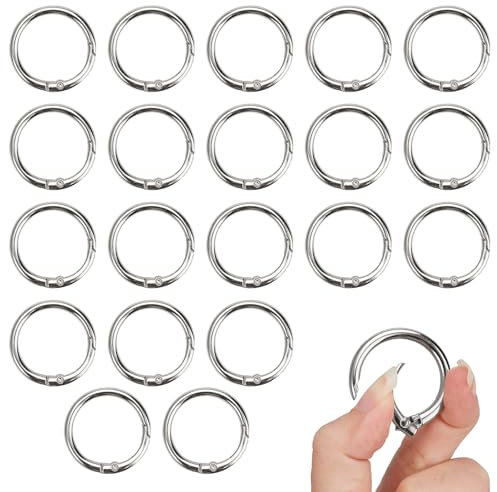 20 Pezzi Moschettone Tondo Rotondicon 25 mm, Moschettone Rotondo Acciaio Inox, Portachiave di Argento Scatto Molla Rotonda per Ganci Portachiavi, Anelli per Borse, Accessori per Borse Uncinetto