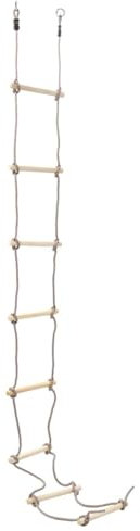 Brokky Kids Rope Ladder 290 cm Wood-Rope Ladder | Kids Outdoor Play Equipment| Climbing Frame Accessories | Rope Ladders for Children Wooden Climbing Frame