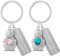 2 Stück Pinguin Schlüsselanhänger Hält Herz Glücksbringer Pinguin Anhänger Cartoon Ornamente Gravur Ein Leben Lang An Deiner Seite Tier Liebe Schlüsselanhänger Geschenk für Paare Freundin Rosa+Blau