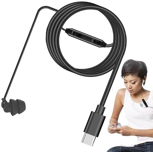 Eoixuqba Einseitiger In-Ear-Kopfhörer, In-Ear-Kopfhörer, einseitig, links und rechts, für Männer und Frauen, verwenden Typ-C- oder 3,5-mm-Kopfhörer, für Smartphone, Tablet