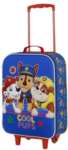 Karactermania Paw Patrol Cool-Soft 3D Trolley-Koffer, Blau, 17 x 33 x 52 cm, Kapazität 26 L