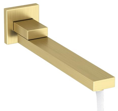 KAITAIHD Wall Mounted Tub Faucet Concealed Bath Taps 180 Degree Swivel Bathtub Filler Spout, G 1/2 Interface, Brushed Gold