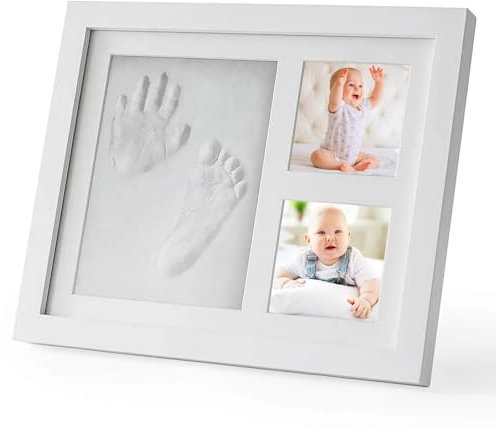Baby Handabdruck und Fußabdruck Set: Baby Fussabdruck Set, Gipsabdruck Baby Hand und Fuß für Neugeborene, Handabdruck Baby Bilderrahmen Fußabdruck Baby Set Neugeborene, Baby Dusche Baby Abdruckset