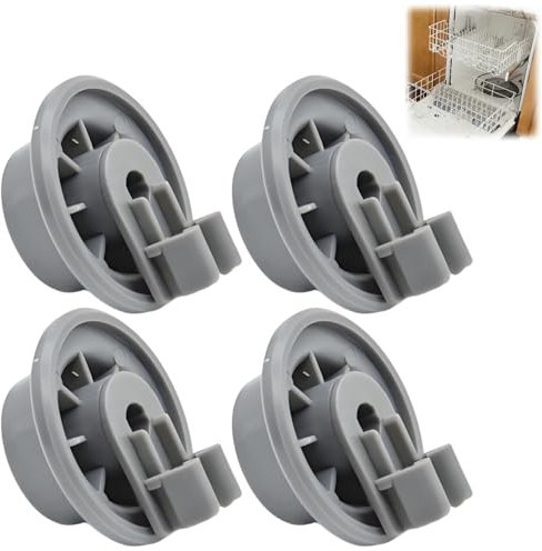4PCS Dishwasher Lower Rack Wheel Replacement Parts,Wheel for Upper and Lower Basket,Dishwasher Basket W/heel,D/ishwasher Cutlery B/asket Rollers,L/ower B/asket W/heel for Bosch Siemens Neff Beko