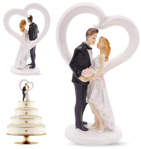 Wedding Cake Topper Figurine SYTTNUM Hochzeitspaar Deko Figur Wedding Torte Topper Brautpaar Figuren Hochzeitspaar Valentinstag Dekoration Küssendes Paar Figur