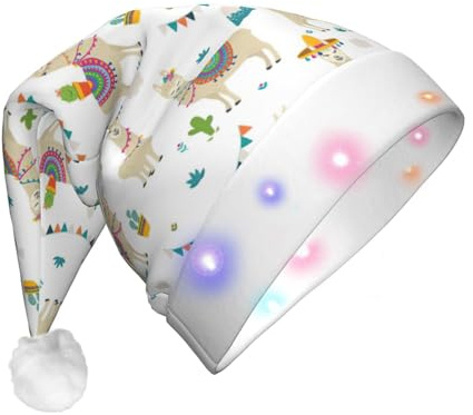 SDEGTHO Kamel-Kaktus-Mütze mit blinkenden LED-Lichtern, für Erwachsene
