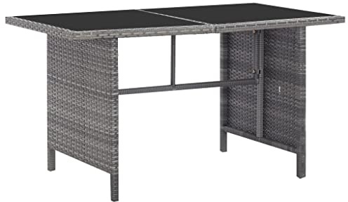 KKgypkn 5-TLG. Lounge-Essgruppe für Terrasse aus witterungsbeständigem PE-Rattan als modulare Sitzgruppe für draußen mit Polstern