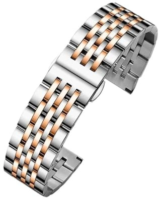 BSEIXIKRB Uhr mit Stahlarmband für Damen und Herren, kompatibel Longines Tissot Tianwang DW Rossini Seiko Rolex Butterfly-Schnalle