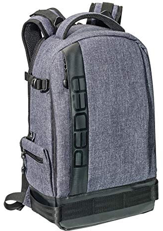 PEDEA DSLR-Kamerarucksack Fashion mit Displayschutzfolie für Nikon D500 D750 D3500 D5200 D300 Coolpix B500 / Sony Alpha 7 7M2 7M3 7R II DSC-RX10 / Canon EOS 77D 200D 1200D 1300D, grau