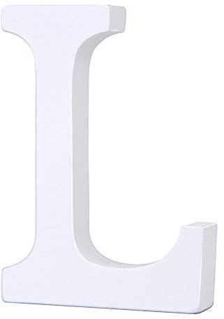 Venkaite 1 von A-Z DIY Holzbuchstabe Buchstabe / Holz Buchstaben Malen Dekorationen für Party Hochzeit Fest Deko Weiß Modisch, (L)