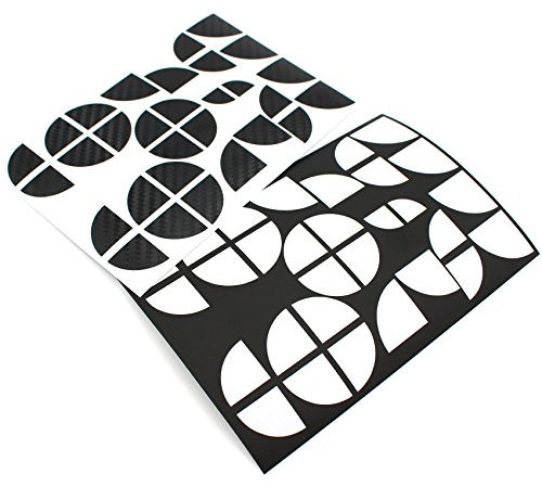 Finest Folia 4D Carbonfolie Emblem Ecken Aufkleber (K004 Schwarz Weiß)