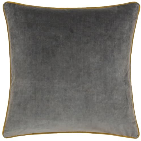 Riva Paoletti - Meridian Signature Collection | Soft velvet cushion cover with contrast piping and concealed zip. 55 x 55cm. Cushion cover only.