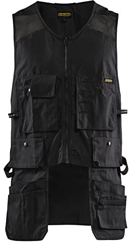 Blaklader Herren RipStop Känguru-Mesh Arbeitsweste mit Utility-Taschen, Schwarz, Large
