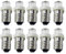 Ruiandsion LED-Leuchtmittel, 6 V, 12 V, E10, Weiß/Blau/Rot/Grün/Gelb, E10-Sockel, für Scheinwerfer, Taschenlampen, Mini-Stirnlampe, negative Erde, 10 Stück, weiß, 12 V 12.00volts