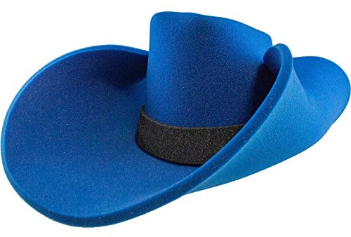 FUNSTITUION Giant Foam Cowboy Hat - Oversized Cowboy Hat - Silly, Crazy and Funny Hats for Adults - Blue