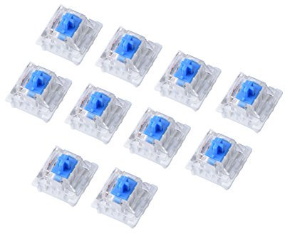 Eboxer 10 PCs Ersatztastaturschalter Mechanischer Schlüsselschalter Blauer Schalter mit Plattenmontage, einzigartige taktile Gefühle, für die NewGiant RGB-Serie