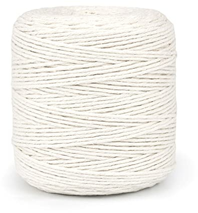 Premium Undyed Macrame Cord, 200 m / 656 ft of 3 mm Thick Natural Cotton Thread Yarn Macrame Rope for Wall Hangings, Plant Hangers, DIY Crafts, Home Decorations, Gift Wrapping (Reel)