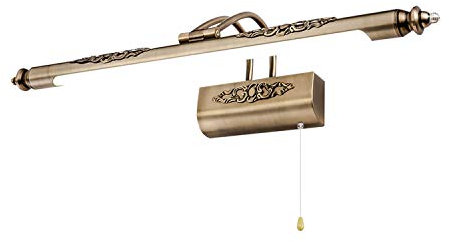ACMHNC Vintage Spiegelleuchte Bad Mit Schalter,Golden Retro Spiegellampe Badezimmer Antikes Finish Badlampe Drehbar Spiegelschrank Schminklicht Spiegellicht IP44 Wandlampe Spiegel Beleuchtung,72cm/12w