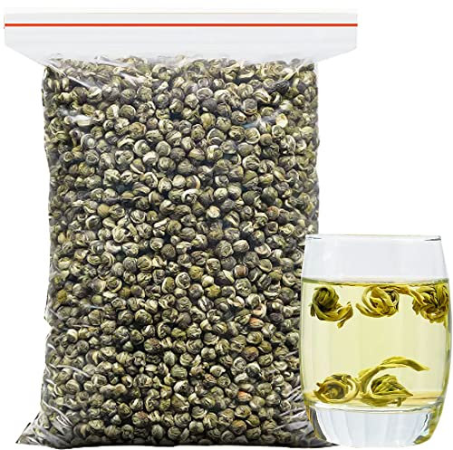 Jasmine Dragon Pearls 3.52 oz Loose Leaf Green Tea Jasmine Green Tea with Pleasant Aroma 茉莉龙珠100克
