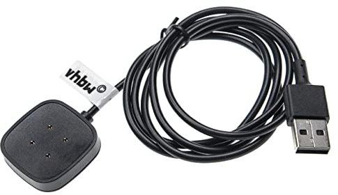 vhbw Ladekabel kompatibel mit Fitbit Sense, Versa 3 Smartwatch, Fitnesstracker - Ladestation, Ersatzkabel, Schwarz, magnetisch - 1m