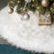 Gonna Albero di Natale,78 CM/30 Pollice Tappeto per Albero di Natale, Gonna Albero di Natale Bianca Finta Pelliccia, Copri Base per Albero di Natale decorazione della casa