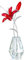 H&D HYALINE & DORA Red Crystal Lily Figurine, Glass Flower With Silver Metal Stem Ornament, Dreams Paperweight Collection, Valentine's Day Gifts for Her