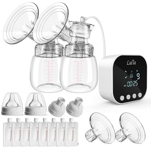 Double Electric Breast Pump with 4 Modes & 9 Levels, Strong Suction, Pain-Free, Rechargeable, BPA Free, Portable Breast Milk Pump for Travel Home