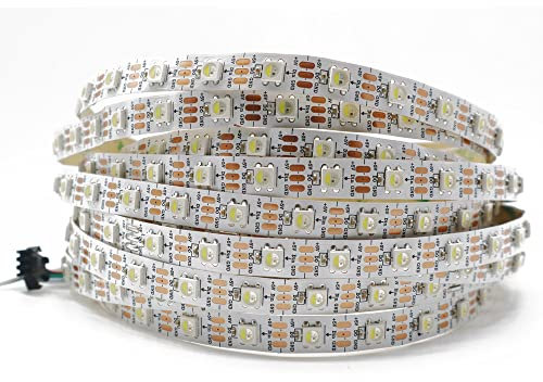 TOPXCDZ SK6812 RGBW RGBWW Led Strip Light 4 in 1 Ähnlich WS2812B 1m 5m 30 60 144 LEDs Einzeln adressierbare RGBWW Led Lights IP30 65 67 5V (5M 60LED/M, White Pcb Ip30 Rgbww)